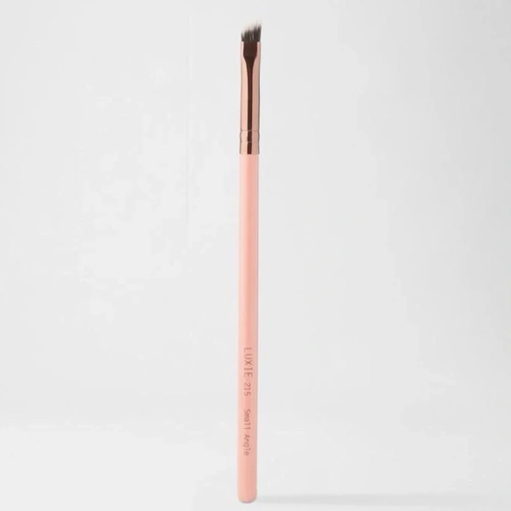 LUXIE 215 Small Angle Precision Eye Makeup Brush Pink Rose Gold Eyeshadow Brush